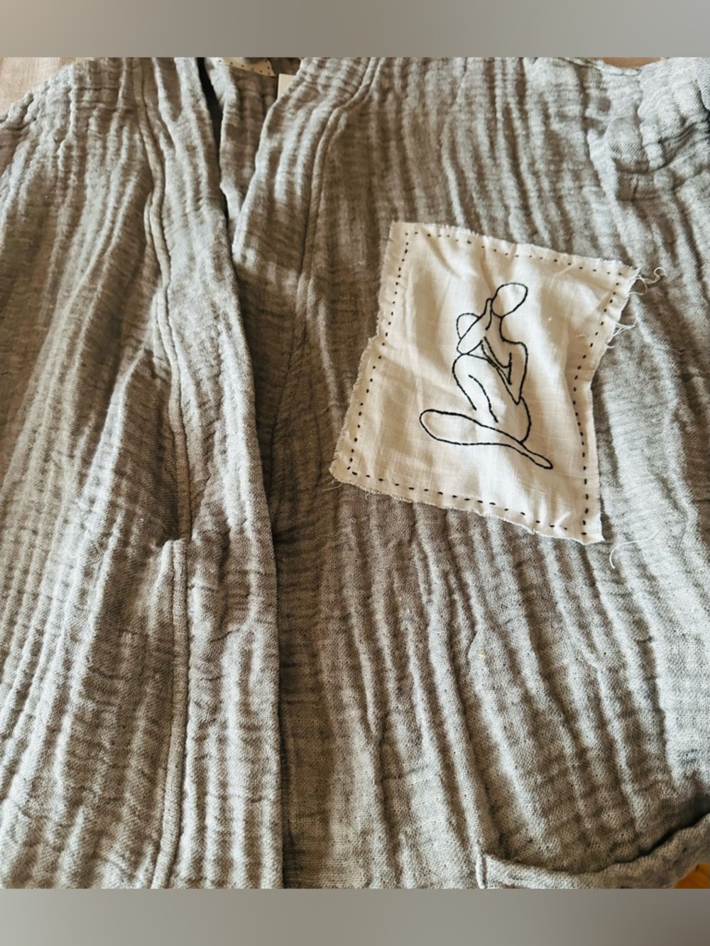 Hand-painted woman collection Double Sided Organic Cotton Loungewear, L/XL